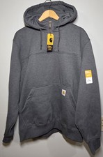 Carhartt Men  s Rain Defender Heavyweight Quarter Zip Hoodie Loose Fit Sz Large
