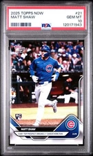 2025 Topps Now 1st MLB Career HR #21 Matt Shaw Chicago Cubs RC PR:2066 PSA-10