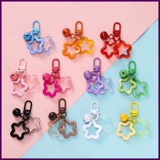 Hollow Star Charm Pendant Bell Acrylic Beads Keychain Bag Keyring