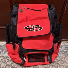 Boombah Superpack Bat Bag Backpack Baseball Softball No Wheels Red and Black