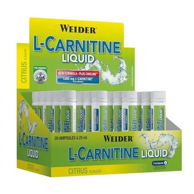(59 EUR/l) Weider L-Carnitine Liquid 20x25ml Aminosäuren Fettstoffwechsel