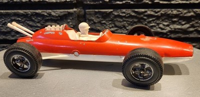 Hubley 1960's Grand Prix car metal and plastic Red and white