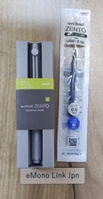 Mitsubishi Uni-ball ZENTO Silver 0.38mm Pen + Blue 0.5mm Refill Signature Model