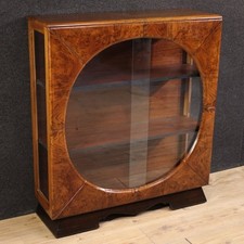 Vetrina italiana mobile credenza in legno di noce XX secolo libreria salotto