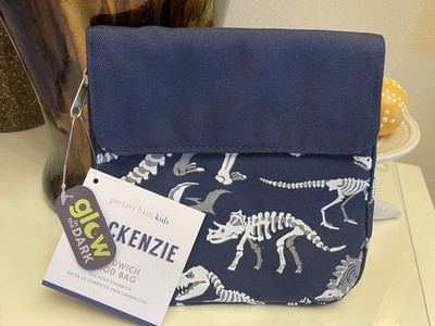 Pottery Barn Dinosaur Sandwich bag Dino bones school boy lunch snack glow dark .