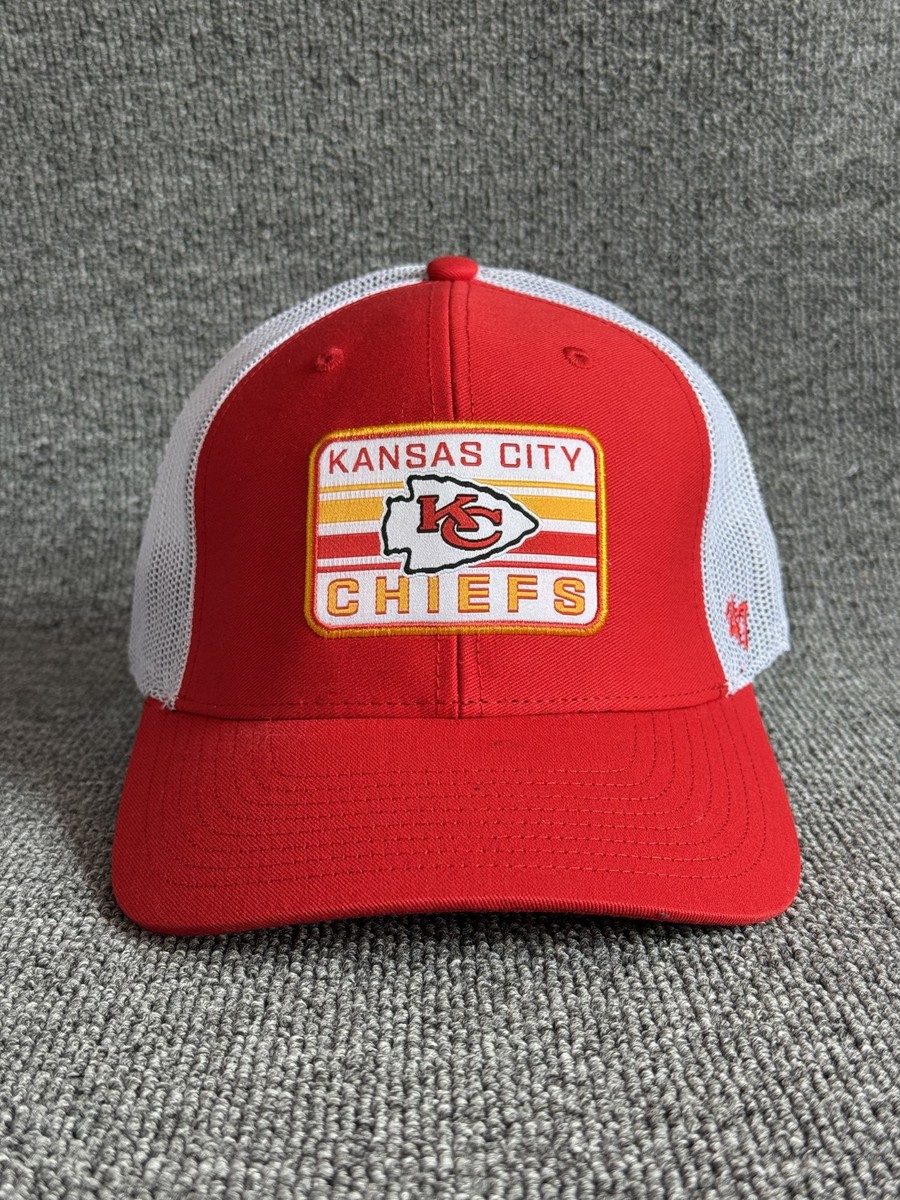 '47 Brand Kansas City Chiefs NFL Trucker Hat Red White Patch Logo Cap