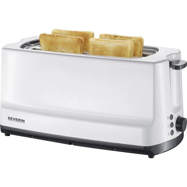 Severin At 2234 Doppel-Langschlitztoaster Mit BröTchenaufsatz Weiß, Grau-image