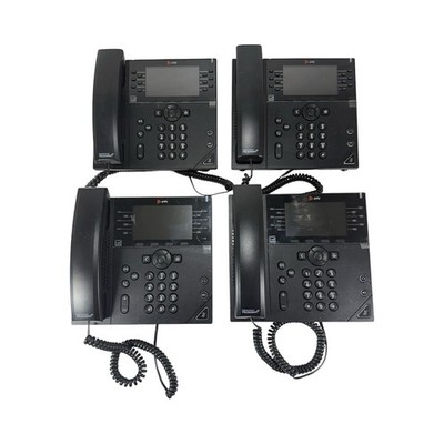 Lot of 4 Poly VVX 450 VoIP 12-Line Enterprise 4.3'' Color LCD Business Phone