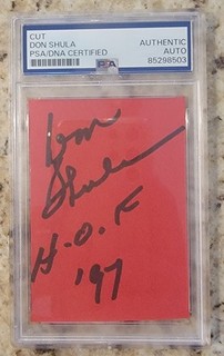 Miami Dolphins Legendary Coach DON SHULA Cut Autograph PSA Certified & Encased