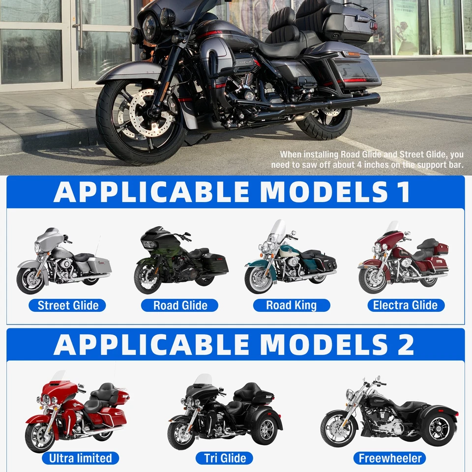 Guidões de barras de arrasto para Harley V-Rod Night Rod 1" 25mm rastreador cromado - Imagem 4 de 4