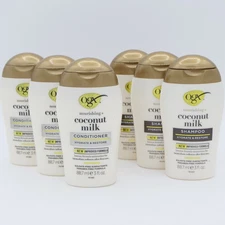 OGX Coconut Milk Shampoo & Conditioner 3 Travel Size Sets 3oz Ea Hydrate Restore