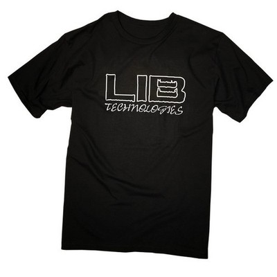 LIB TECH surf skateboard snowboard ski LOGO T-SHIRT mens SMALL black New Package