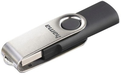 hama USB 2.0 Speicherstick 'Rotate', 128 GB, schwarz/silber