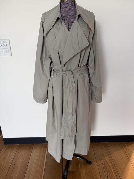 Mango MNG Oversized Sage Green Water Repellent Long Trench Coat Cotton SZXL