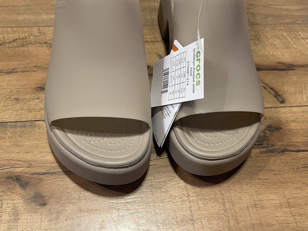 mimi（4点） NEW CROCS Brooklyn Frosted Slide Heel 210981 Tan Size 10 ~ BRAND