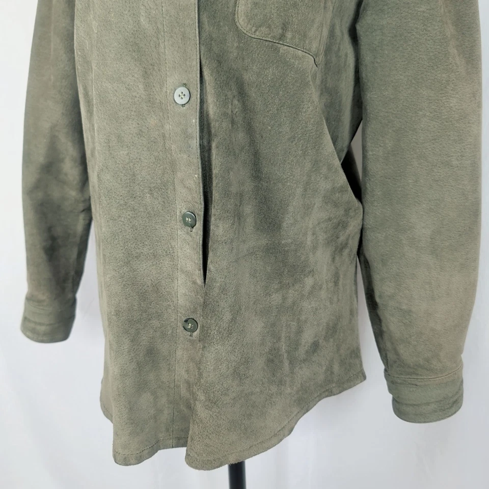 New Frontier Green Suede Jacket Medium Shacket - Image 3 of 4