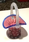 FENTON ART GLASS 2001 STARS & STRIPES BASKET 7" tall. MINT CONDITION