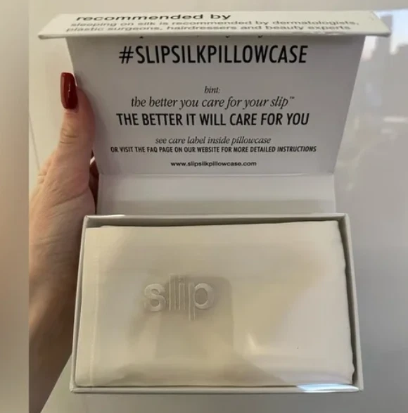 Funda de almohada Slip Pure Mulberry Silk - Blanca, tamaño: King (20" x 36") de lujo Foto 2 de 4