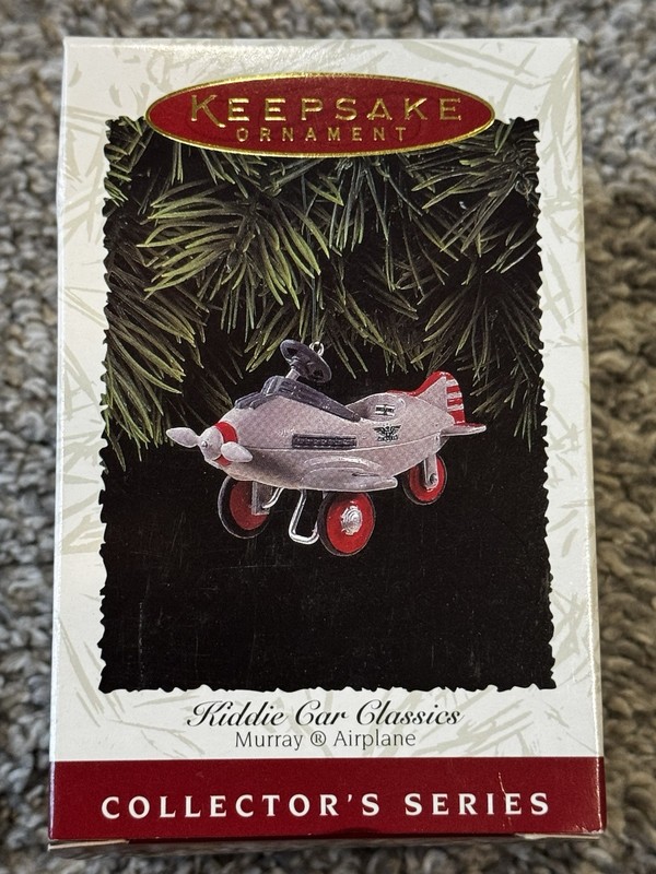 HALLMARK KEEPSAKE Collector’s Ornament 1996 Kiddie Car Classics Murray Airplane