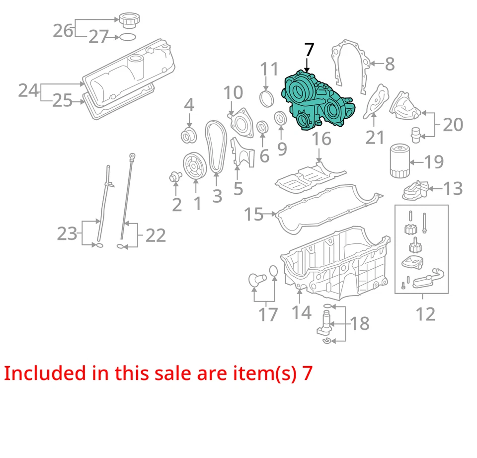 Timing Cover from 2007 Pontiac G6 3.9L 11195238 - Image 3 of 4