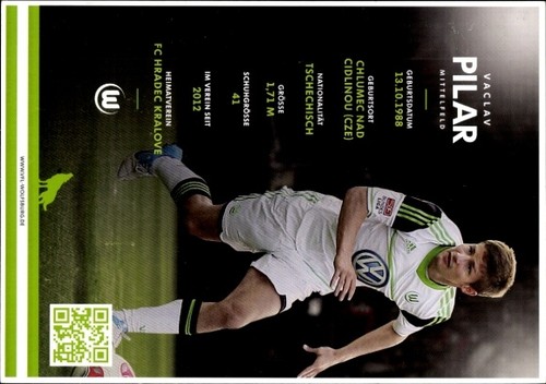 Autogrammkarte Fußballer Vaclav Pilar, VfL Wolfsburg, Autogramm - 11356637 - Bild 2 von 2