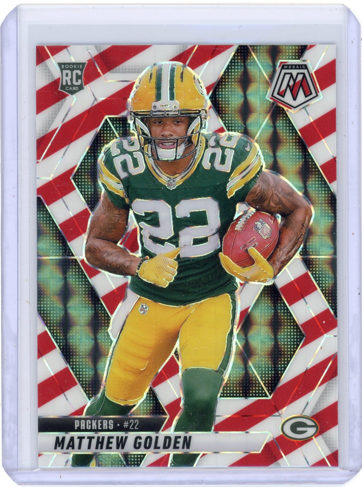 2025 Panini Mosaic - Matthew Golden #323 Red & White Stripe Mosaic Prizm (RC)