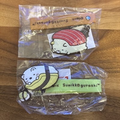Sumikko Gurashi Lot of 2 Sushi Cat Keychains San-X New Sealed NWT