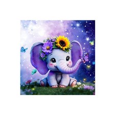 Elephant Diamond Art Kits for Adults,Animal Diamond Painting Kit for Beginners,D
