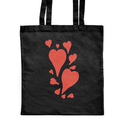 Klassische schwarze Shopper-Tasche ''Viele rote Herzen'' (ZB00024926)