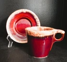 Hull Brown Drip Crestone Cup & Saucer – Vintage USA Pottery