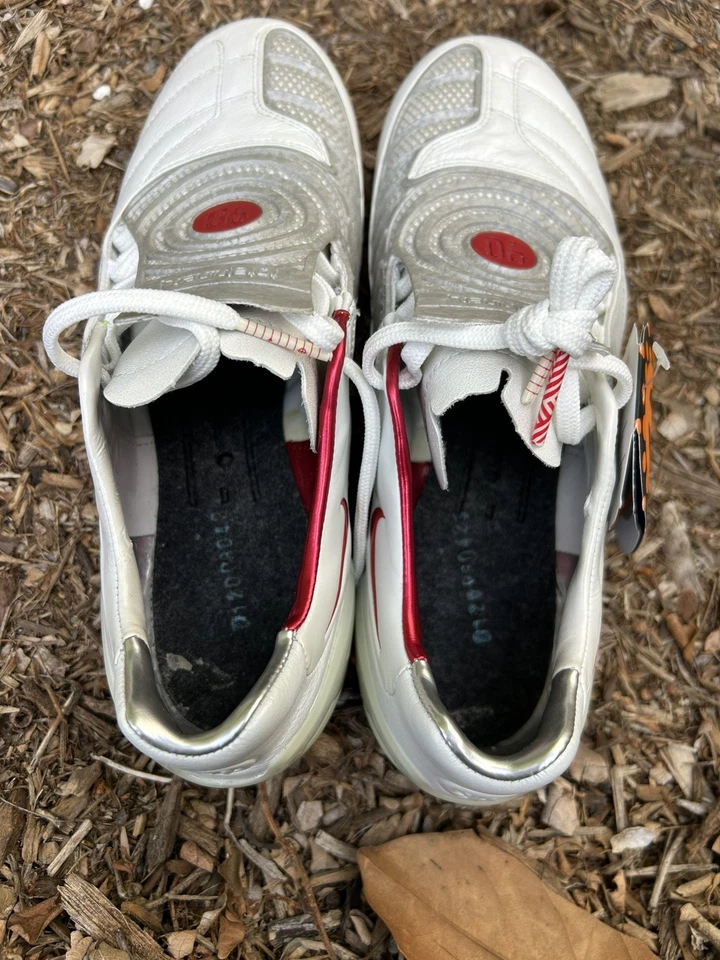 New Nike Total 90 T90 Laser US 9.5 Rare Soccer Boots White Silver Red Football  - Image 3 of 4
