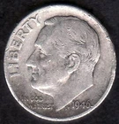 US 1946 Very Fine Roosevelt Silver Dime, Nice Toning, KM 195