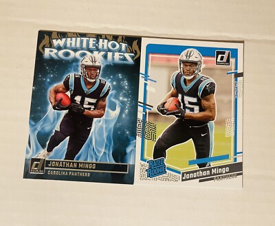 Jonathan Mingo White Hot Rookies & Rated Rookie Card Lot X2  2023 Donruss Cards