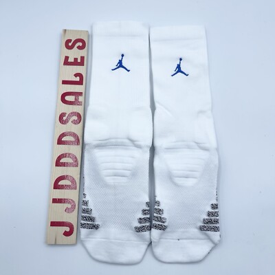 NIKE AIR JORDAN VAPOR ELITE CREW DRI FIT GRIP BLUE SOCKS PAA236-102 MEN S M 6-8