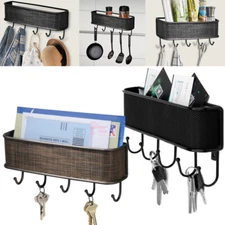 Wall Mount Key Holder Mail Holder Wooden Rack Mail Sorter Organizer Home Decor