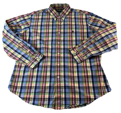 Polo Ralph Lauren Shirt Mens XL Custom Fit L/S Button Plaid 100% Cotton - Picture 2 of 8