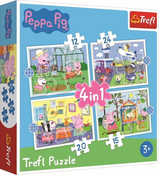 Trefl 34359 Puzzle 4 In 1 Peppa Pig - 12, 15, 20, 24 Teile-image