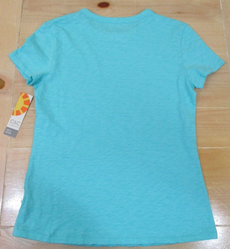 C&C CALIFORNIA short sleeve cotton t-shirt color aqua size XS crewneck NWT - Picture 6 of 8