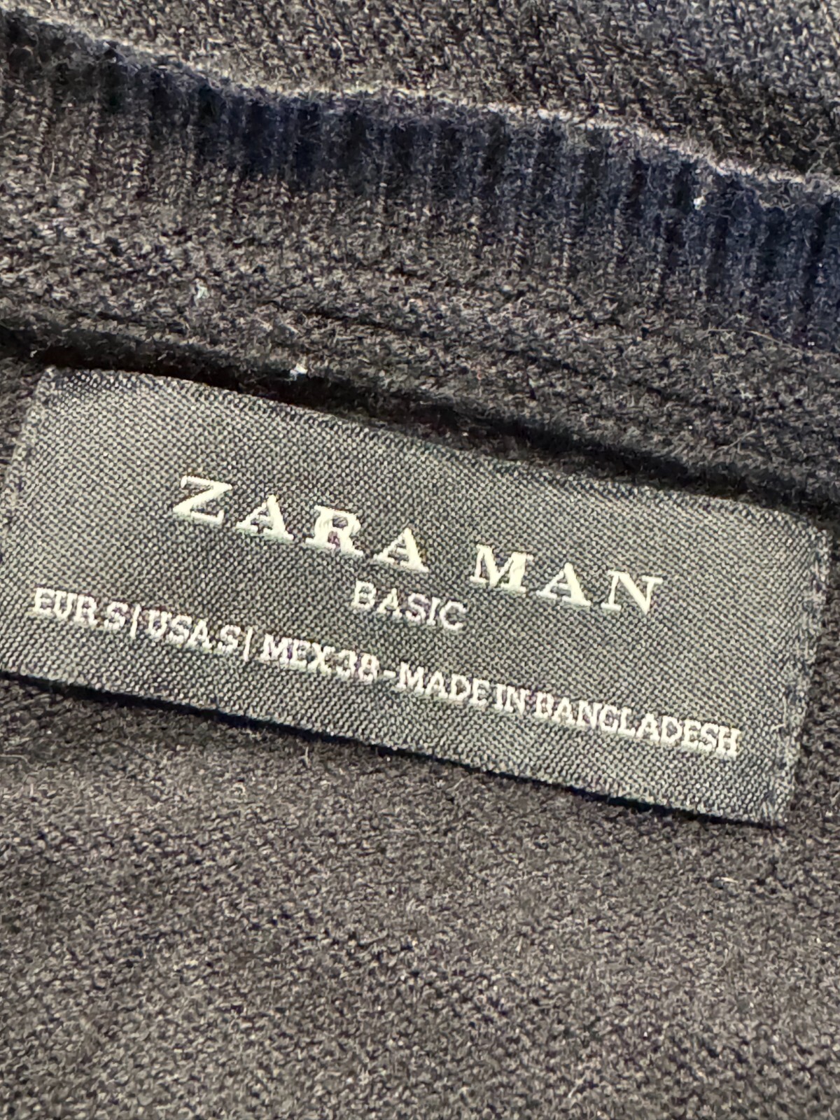 Zara Man Basic Pullover Sweater Size S Black Roun… - image 3