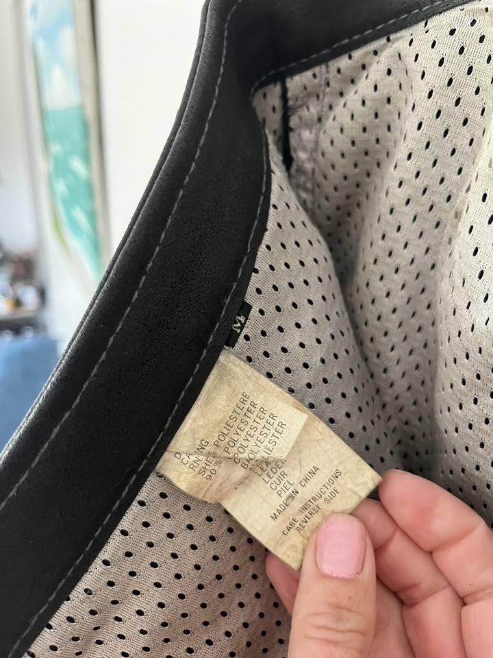 DIESEL Distressed Leather/Cotton Biker Pants Black Adult Size M 32x28