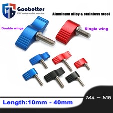 M4 M5 M6 M8 Clamping Thumb Screw Tee 7/T Wing Knob Head Hand Grip Bolts Aluminum