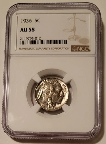 1936 Buffalo Nickel AU58 NGC