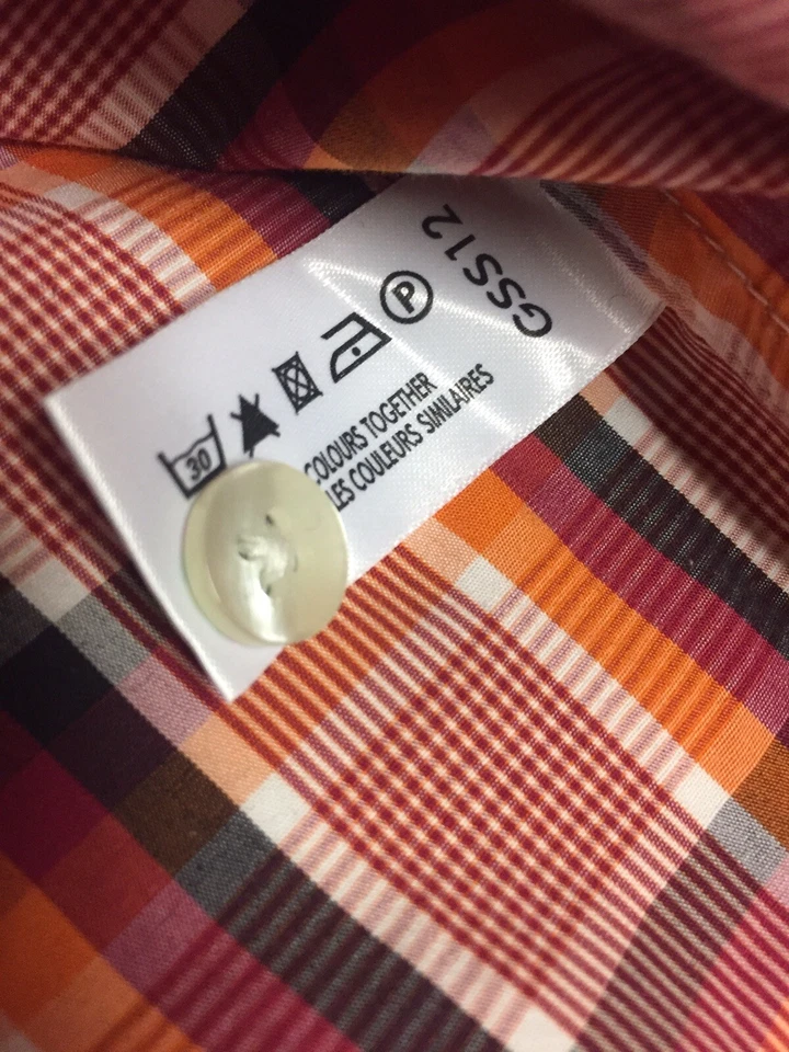 Thomas Rosa Jermyn Street Londres Talla 12 Abotonados Rosa y Naranja Cuadros Foto 4 de 4