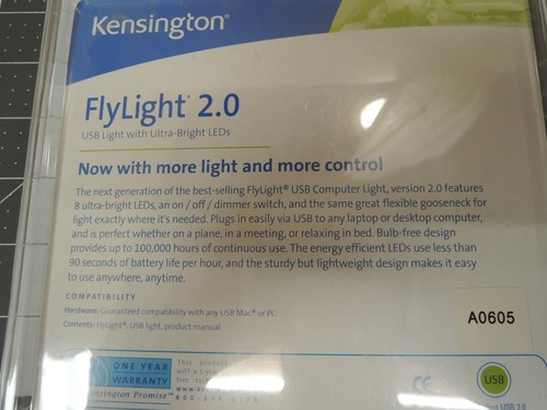 Kensington FlyLight 2.0 Dimmable USB Light with Ultra-Bright LED's - Model 33120 - Afbeelding 7 van 8
