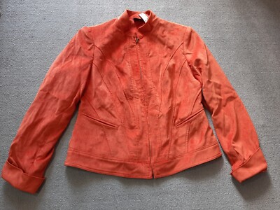 Tria Jacket Womens Size 8 Full Zip Copper Brown Long Sleeve Polyester Blend NEW