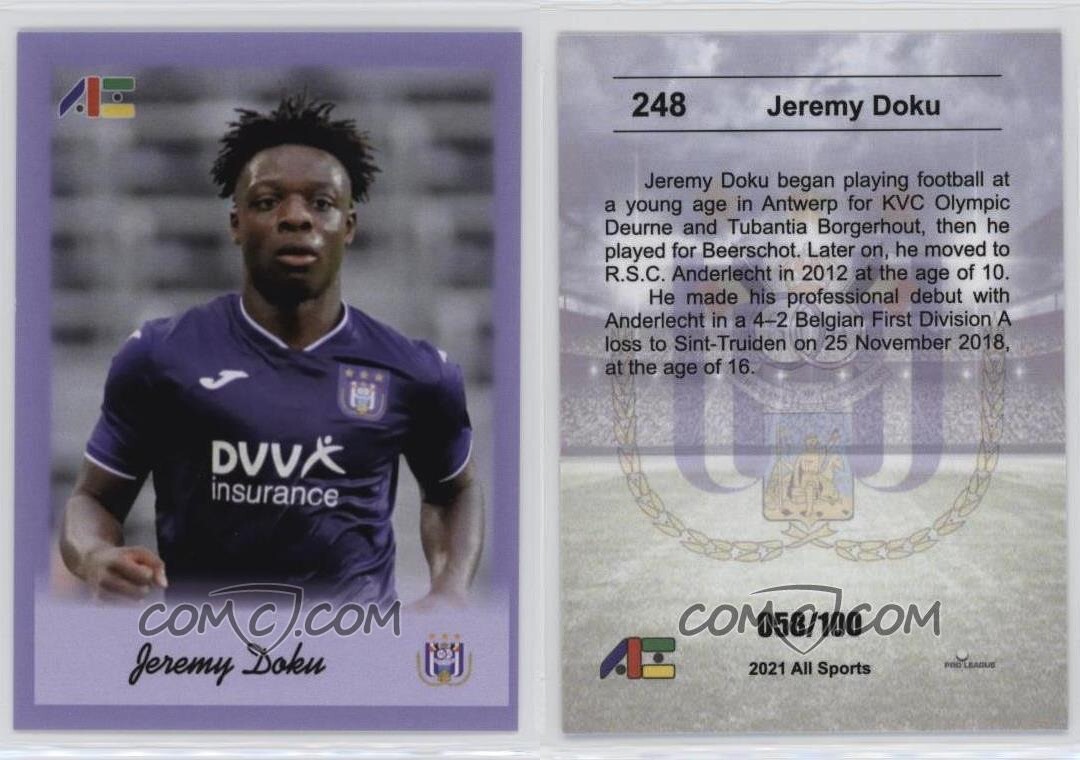 2021 All Sports #248 Jeremy Doku Rookie purple 058/100