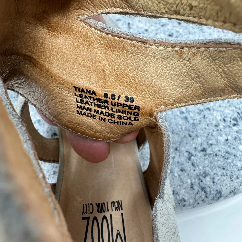 Miz Mooz 凉鞋女式 8.5 Tiana 仿旧皮革粗跟踝带 39 — 第 3/4 张图片