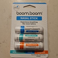 Boom Boom Nasal Stick 3 Pack Variety 0.105 oz 3g wintermint/mint/tropical