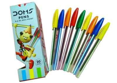 20X Doms GL 0.6mm Blue Ink Use & Throw Pens for Smooth Writing Free Shipping USA
