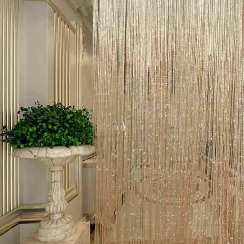 Oefening Eigenlijk Verschillende goederen Gold Tassel String Door Curtain Beads Room Divider Crystal Fringe Window  Panel | eBay